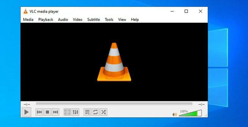 Окно VLC Media Player в Windows поверх рабочего стола